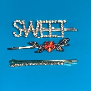 Lot of 3 Jeweled Hair Clips